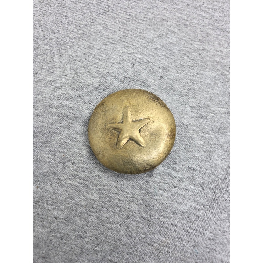 Handmade AnaCortes Hand Etched Signed Solid Brass Star Circle Belt Buckle